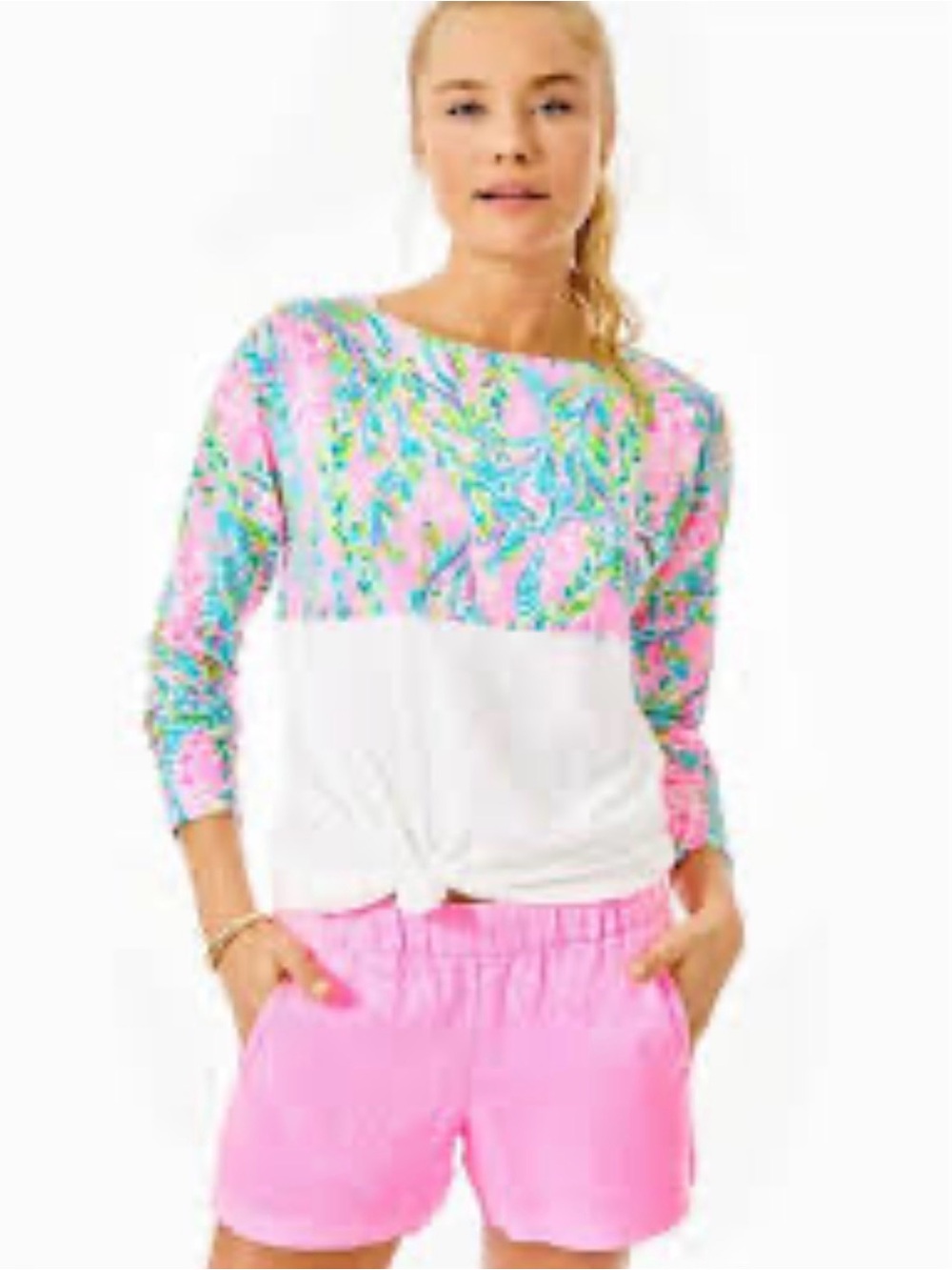 Lily Pulitzer Finn Long Sleeve Top Unicorn of the Sea Tee